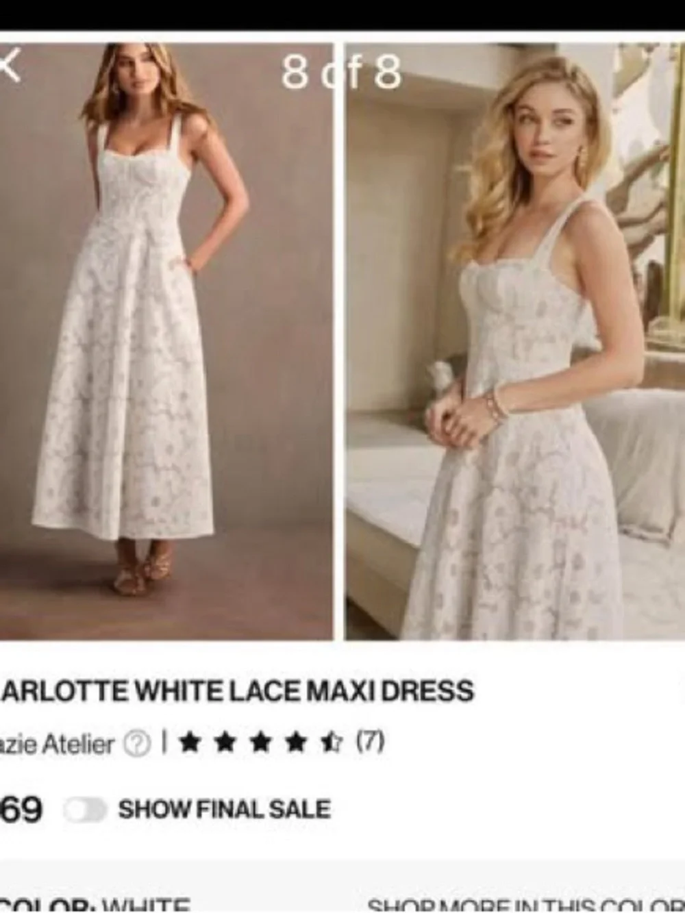 Azazie Lace A-Line Maxi Dress in Light Taupe